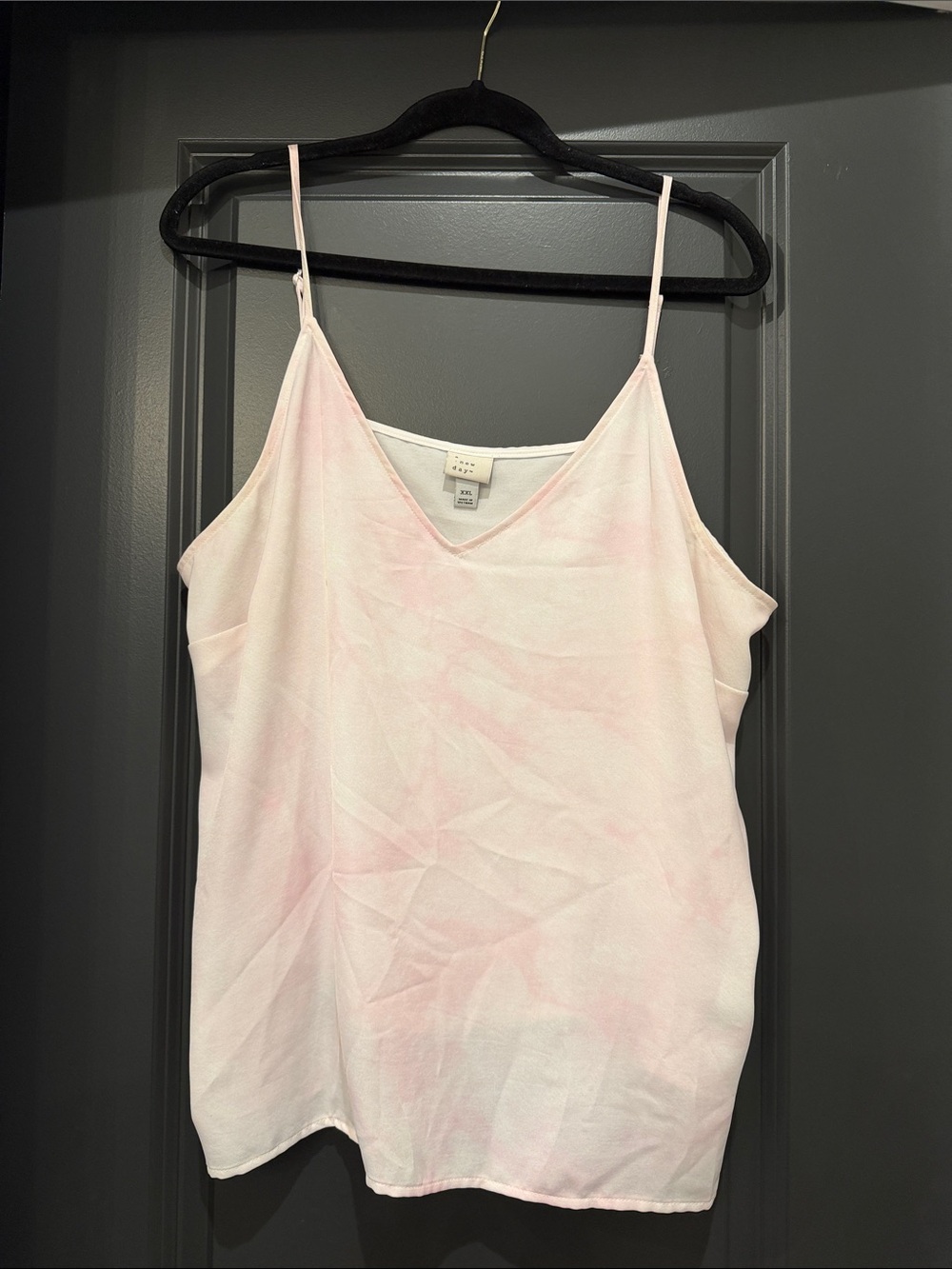 A New Day Light Pink V-Neck Spaghetti Strap Tank Top